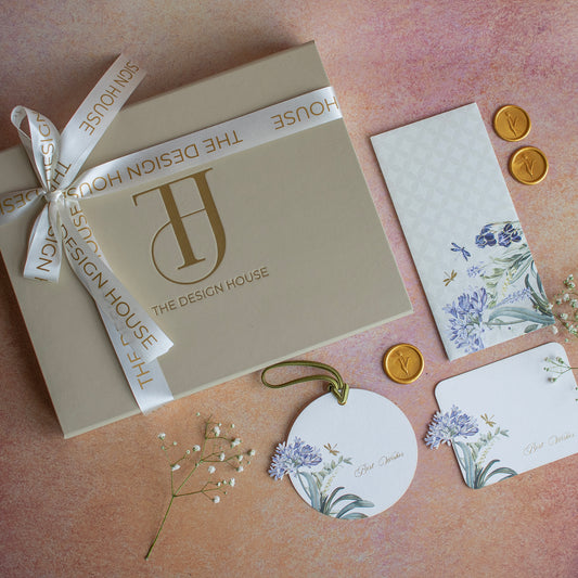 Whispers of Bloom – A Botanical Personalised Stationery Set (Set of 30)