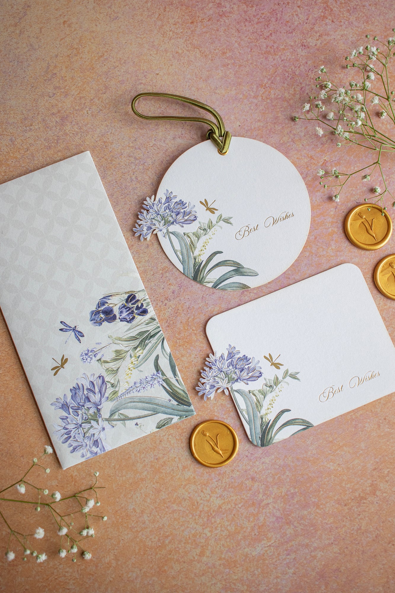 Whispers of Bloom – A Botanical Personalised Stationery Set (Set of 30)