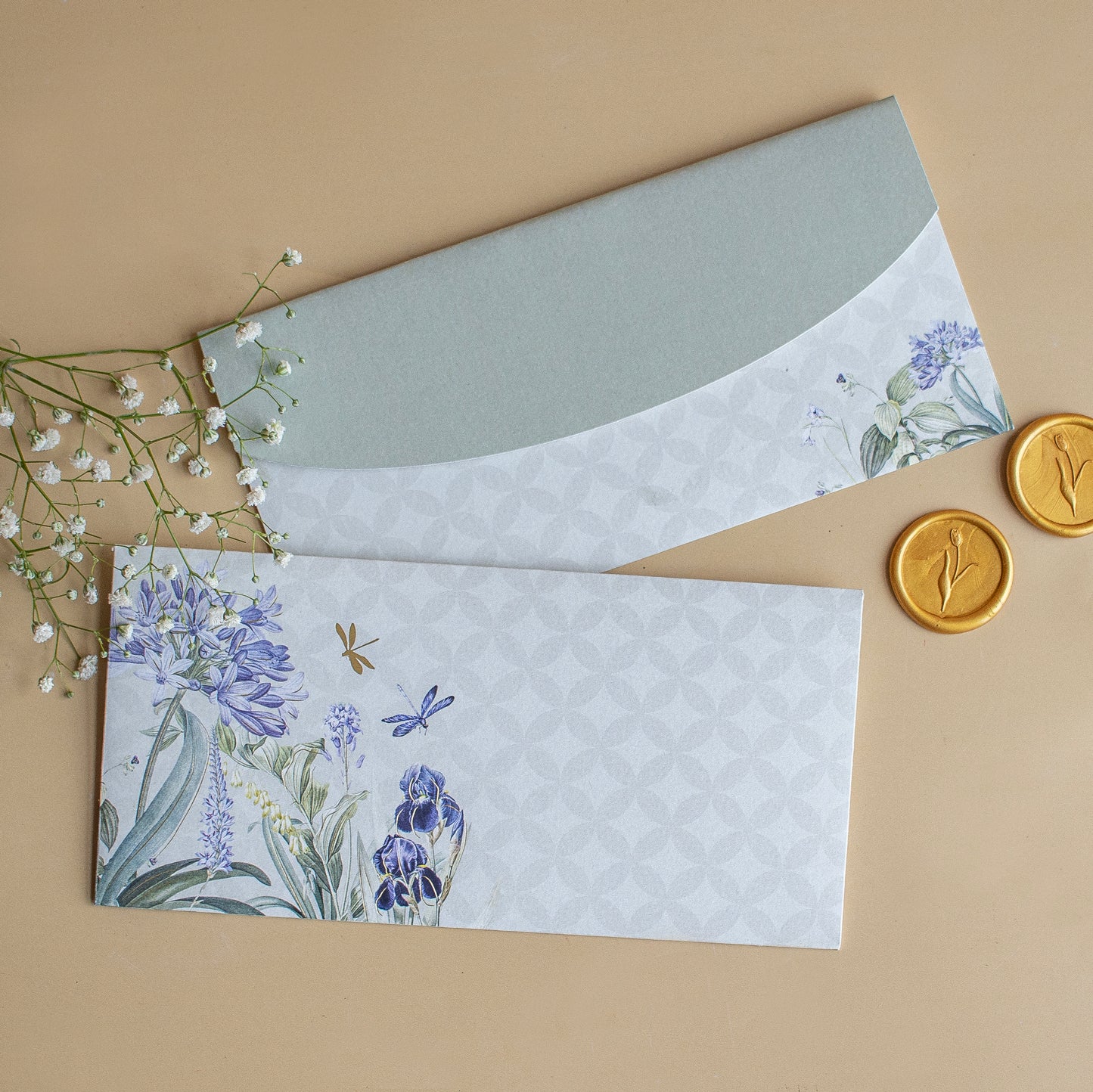 Whispers of Bloom – A Botanical Personalised Stationery Set (Set of 30)