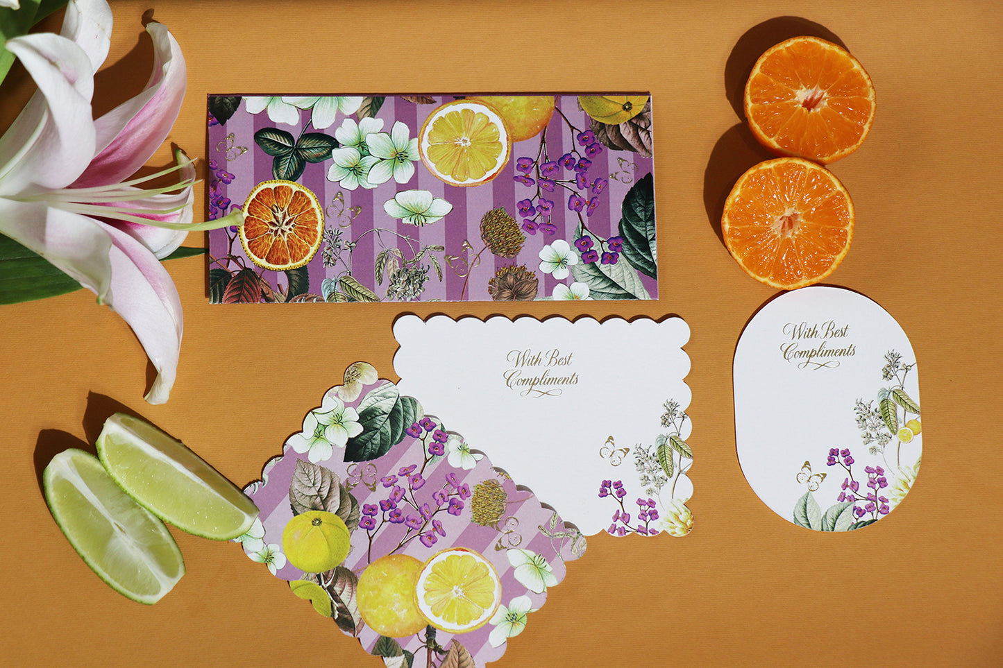 Fleur De Compliments – A Vibrant and Citrusy Stationery Set