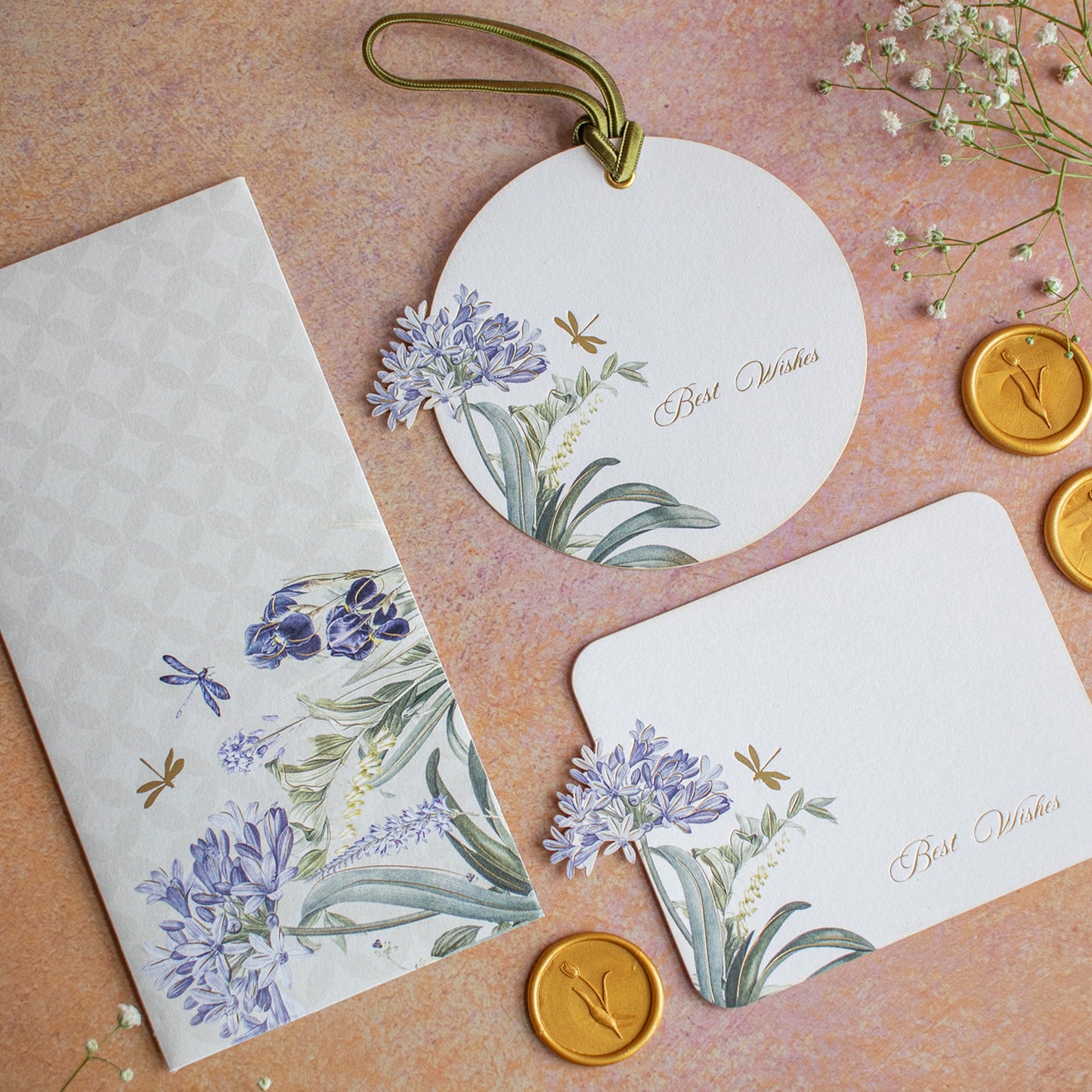 Whispers of Bloom – A Botanical Personalised Stationery Set (Set of 30)